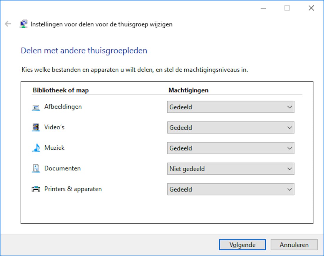 Thuisgroep-functie verdwijnt uit Windows 10