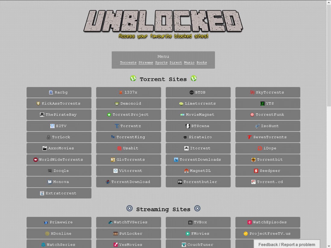 Unblocked - Toegang tot vele torrent- en streaming-sites