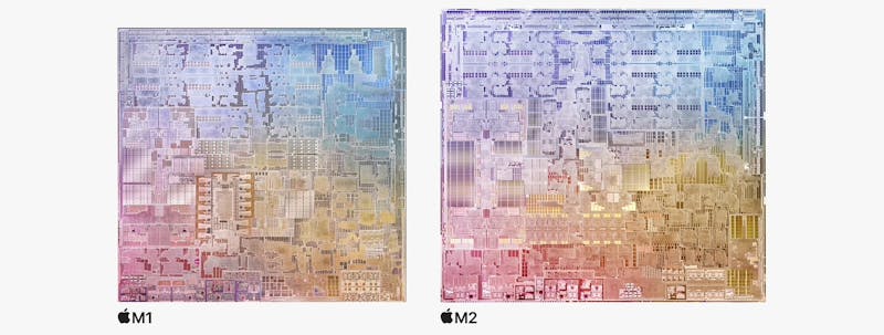 De M2 heeft 25 procent meer transistors dan de M1.