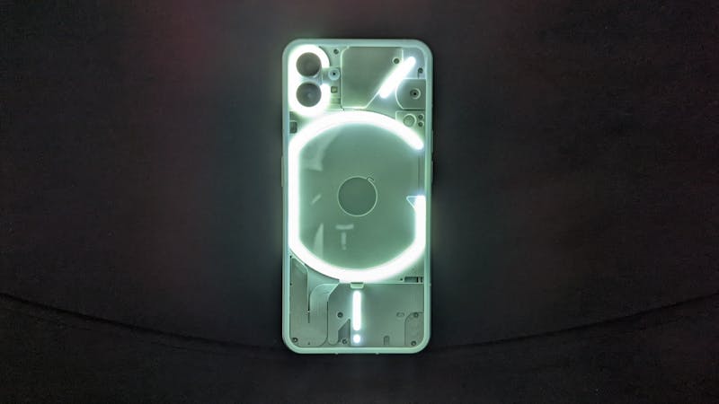 De Glyph-verlichting van de Nothing Phone(1).