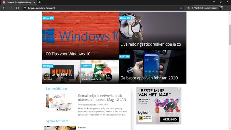 Screenshots Microsoft Edge.