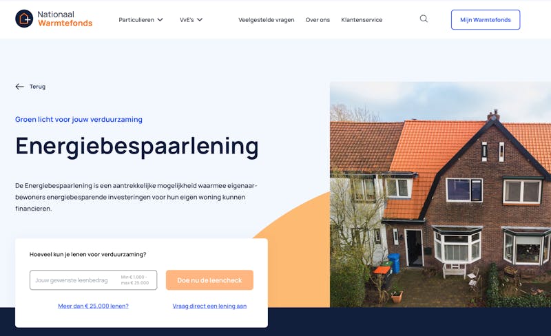 De website van het Nationaal Warmtefonds