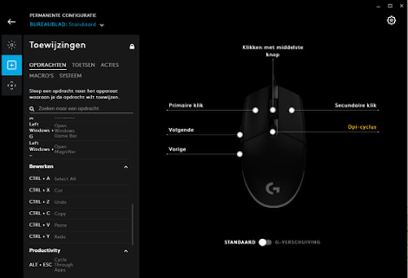 Via de meegeleverde software kun je de muis helemaal naar wens instellen.