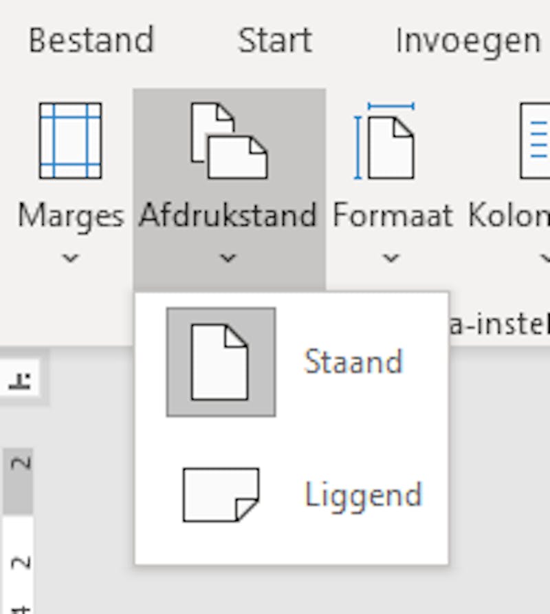 Tip 01 Wil je de liggende of staande pagina-instelling?
