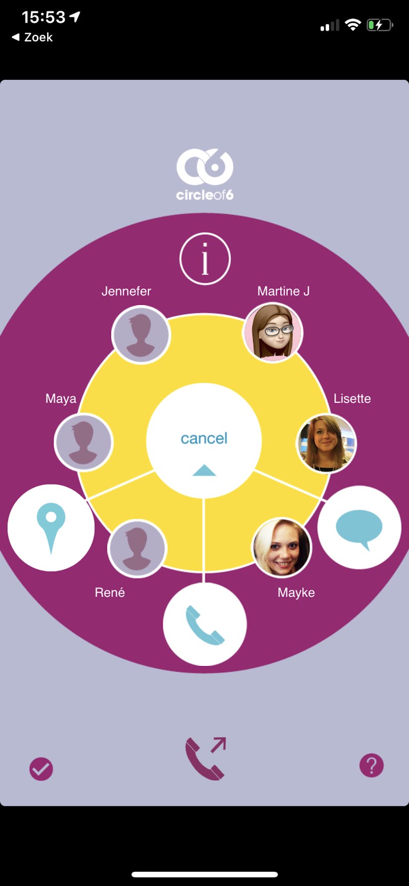 Tip 07 Met één druk op de knop al je noodcontactpersonen inschakelen, daar is deze app voor gemaakt.