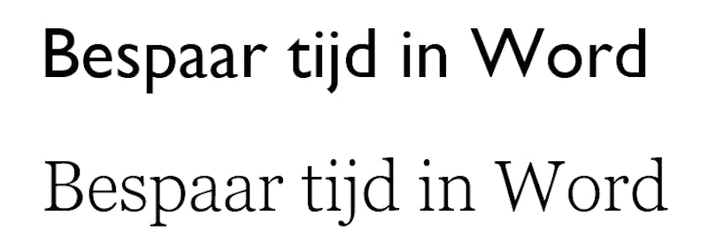 Tip 05 Boven een schreefloos lettertype, daaronder een schreefletter.