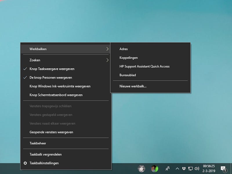 Tip 06 Jij bepaalt hoe je taakbalk eruit ziet en je rechtermuisknop helpt je daarbij.