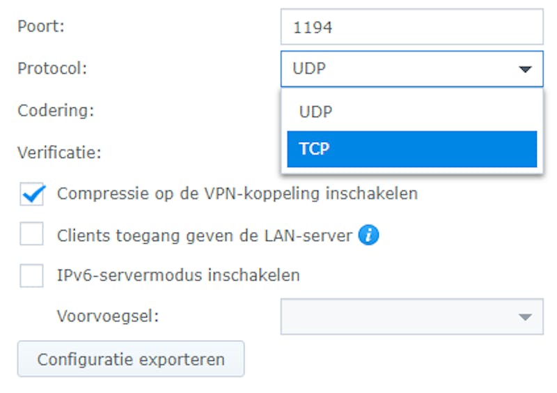 Tip 03 Standaard gebruikt OpenVPN het udp-protocol, maar je kunt ook tcp instellen.