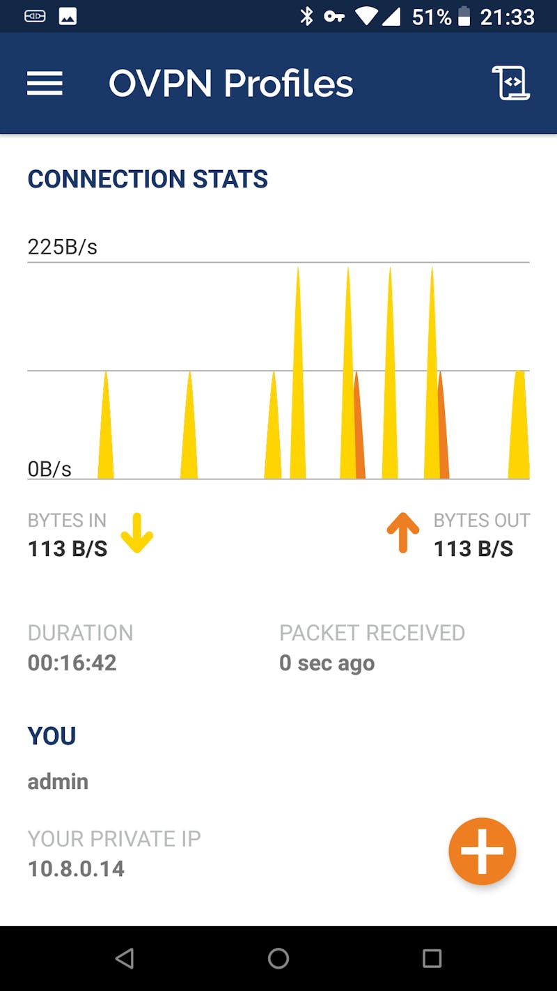 Tip 07 Via een statusvenster zie je de dataoverdracht van je OpenVPN-verbinding.