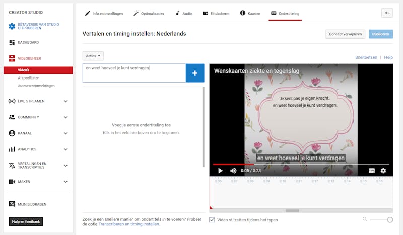 Tip 07 De editor van YouTube is superhandig en stopt met spelen zodra jij begint met typen.