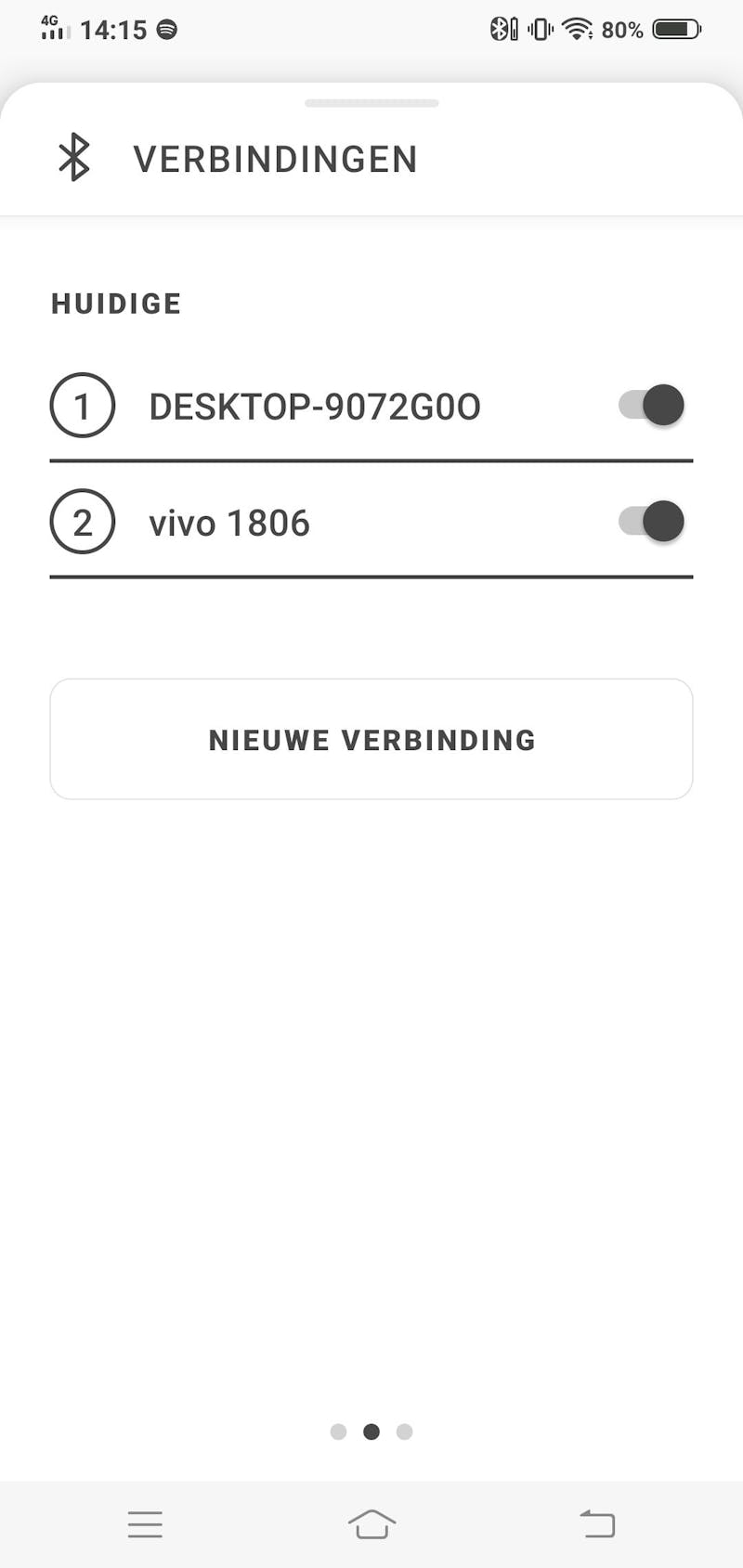 B&W koptelefoon applicatie verbindingen