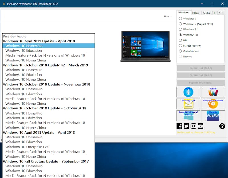 Tip 02 Windows ISO Downloader is superhandig om snel het iso-bestand van een specifieke Windows-versie op te halen.