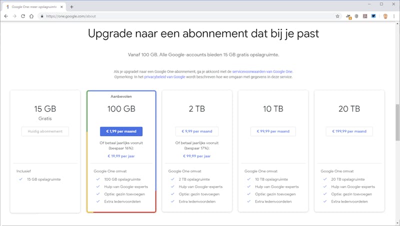 Tip 04 De opslagcapaciteit in de cloud is onbeperkt, maar al snel heel duur.