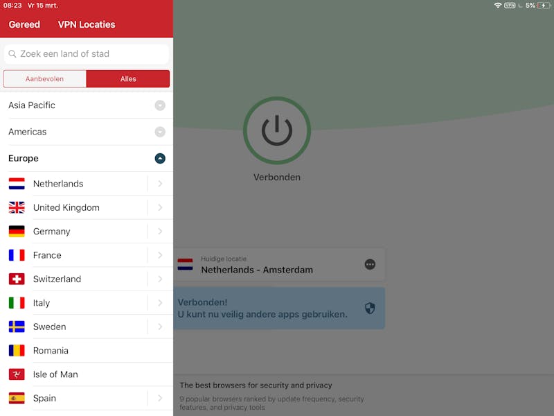 De apps van ExpressVPN zijn goed doordacht.