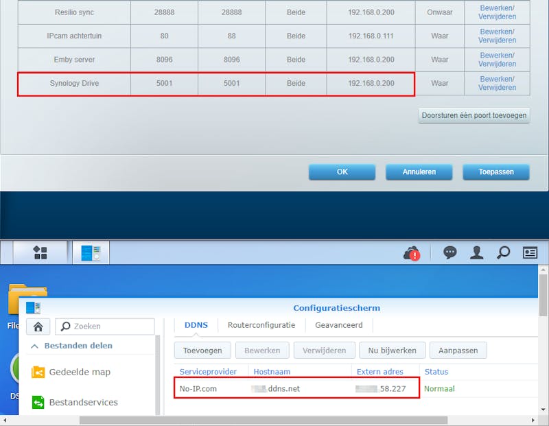 Op afstand toegang krijgen kan ook via port forwarding, in combinatie met een dynamisch dns.