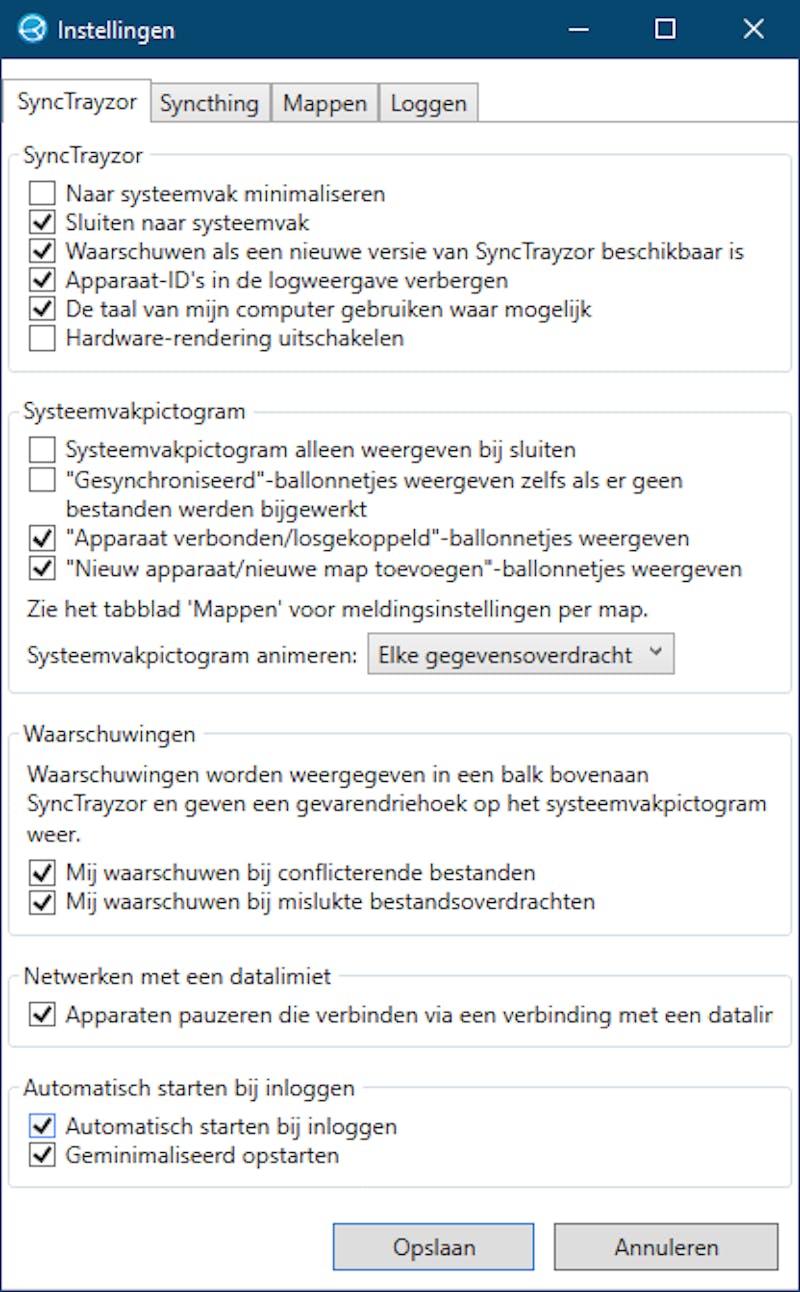 08 Je kunt SyncTrayzor-Syncthing ook automatisch samen met Windows laten starten.