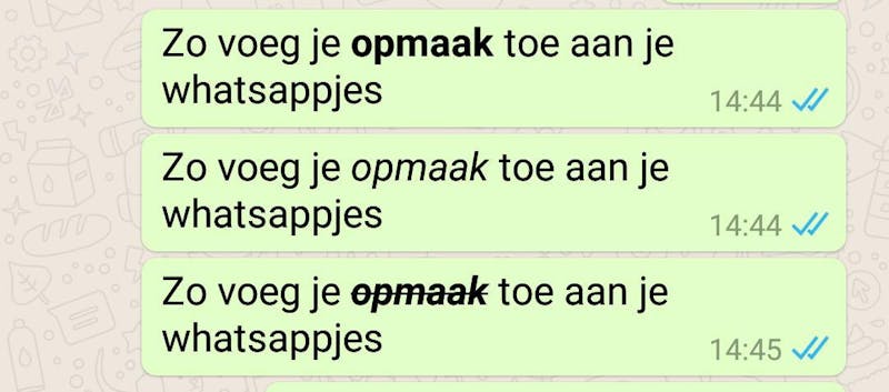 Opmaak in Whatsapp