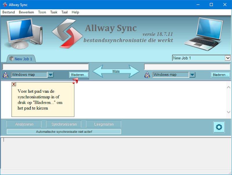 01 Met een paar muisklikken spreekt Allway Sync ook vlot Nederlands.