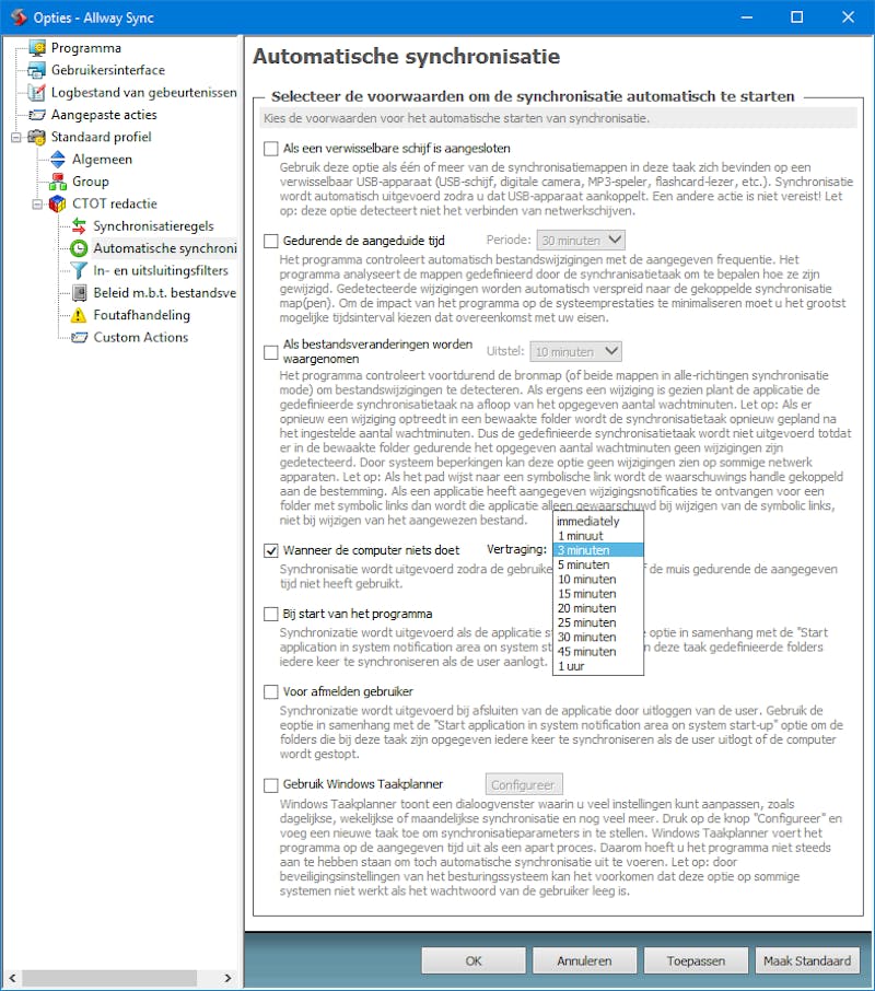 05 Allway Sync heeft diverse automatiseringstriggers aan boord.