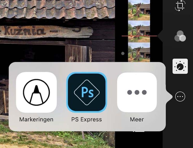 Ook externe apps zijn bereikbaar vanuit Foto's zelf