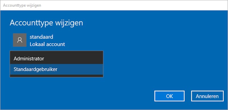 Geef hackers minder armslag door je met een standaardaccount aan te melden bij Windows.