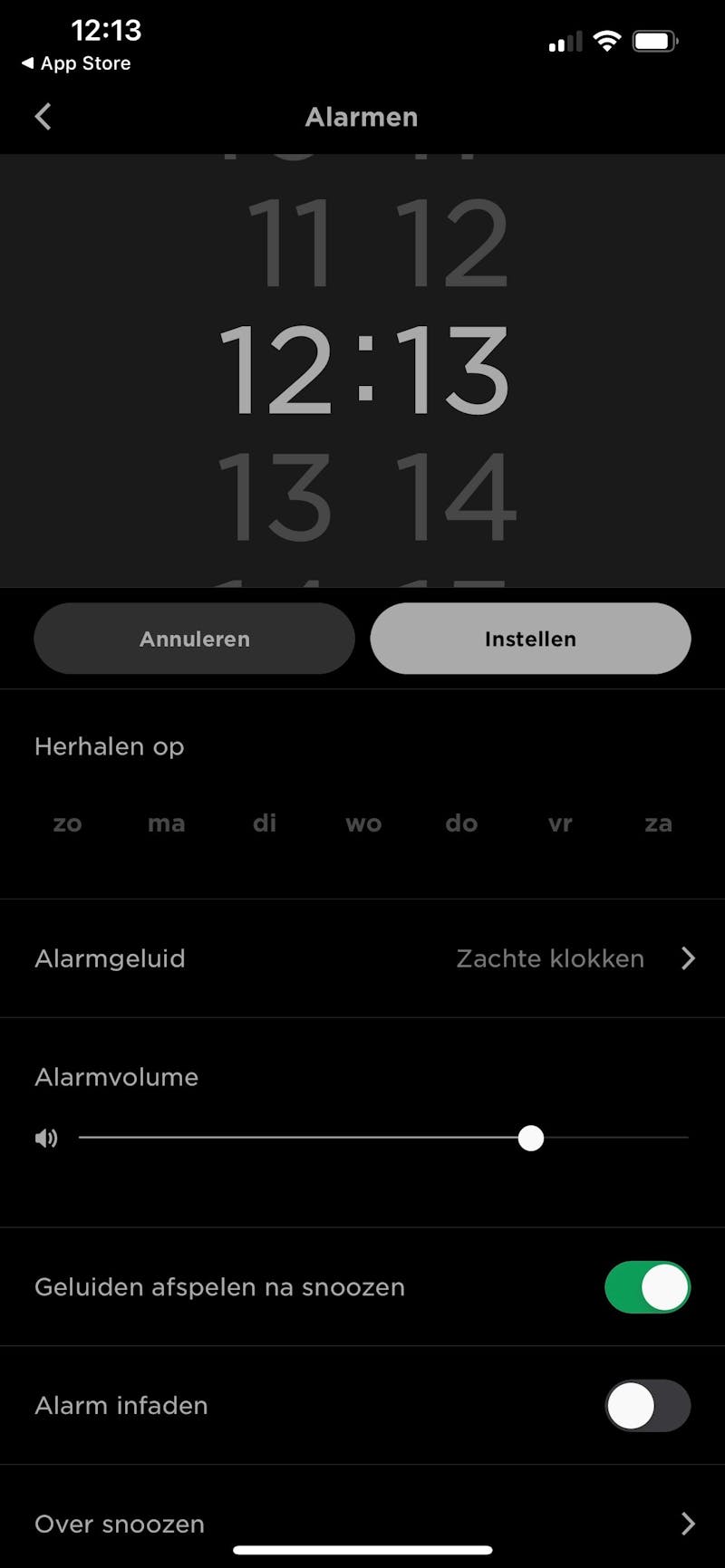 In de Bose Sleep-app kun je de achtergrondgeluiden en alarmen instellen.