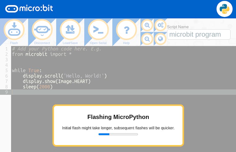 09 Je dient de BBC micro:bit 2 eerst te flashen met de MicroPython-firmware.