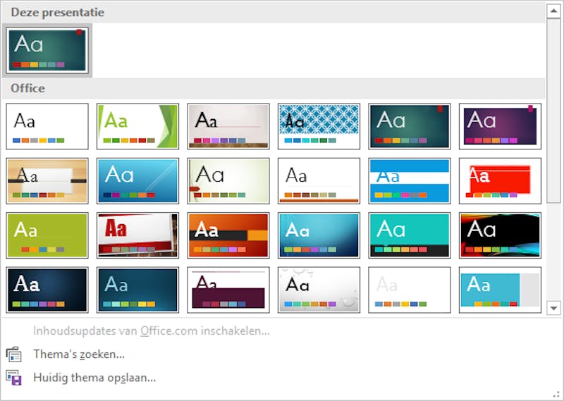 Tip 01 Een Office-thema is slechts een muisklik ver.