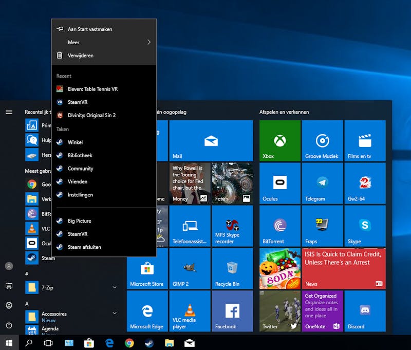 Tip 03 Het startmenu is eindelijk een volwaardig hulpmiddel voor het organiseren van je apps.