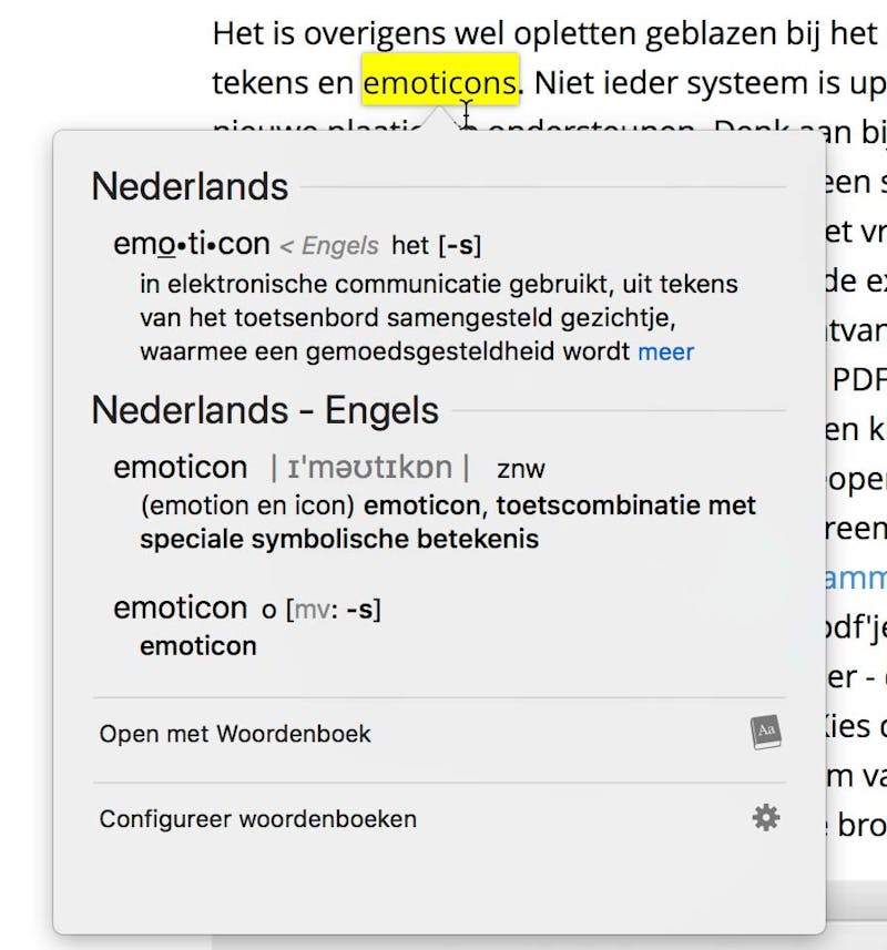 Gebruik het woordenboek ook in Safari