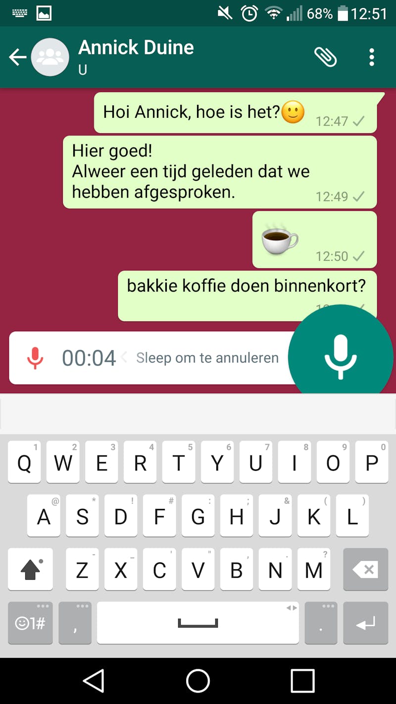 Tip 04 Je neemt heel eenvoudig een spraakberichtje op om direct te versturen.