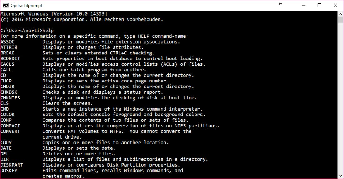 10 onmisbare commando's voor de Opdrachtprompt
