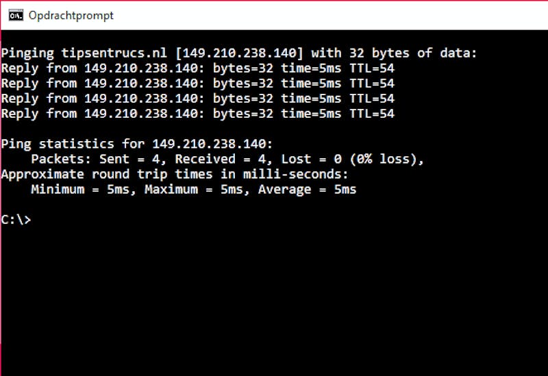 Tip 04 Internet plat? Je checkt het eenvoudig met het commando ping.