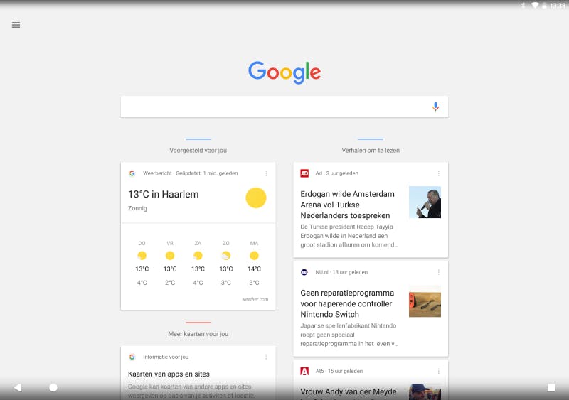 Helaas in mijn geval nog geen Assistant, maar Google Now.