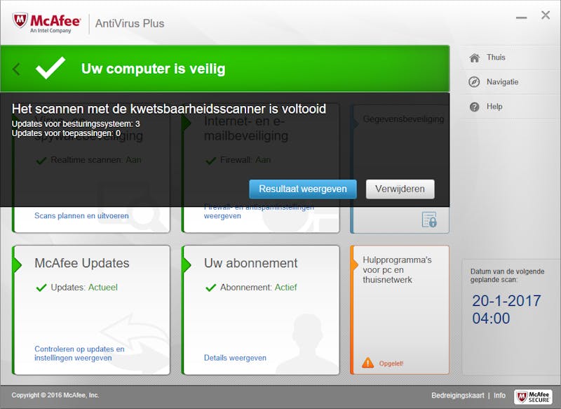 De interface van McAfee is onveranderd goed.
