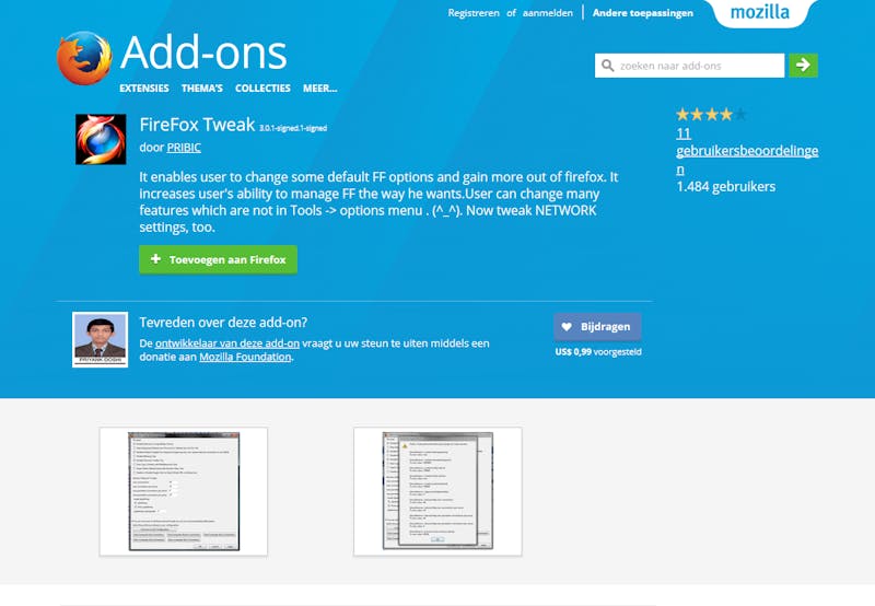 Nog niet genoeg opties binnen Firefox? Firefox Tweak voegt er een paar voor je toe.