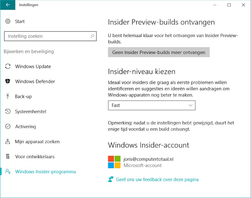 Wil je ook als eerste de vernieuwingen in Windows zien? Meld je dan aan als Insider.