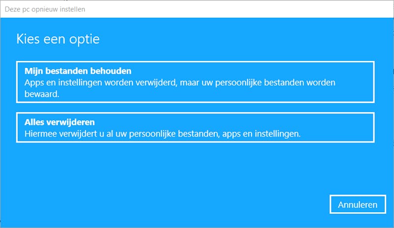 Tip 03 Als je je pc opnieuw instelt, weet je zeker dat je niet gevolgd wordt.