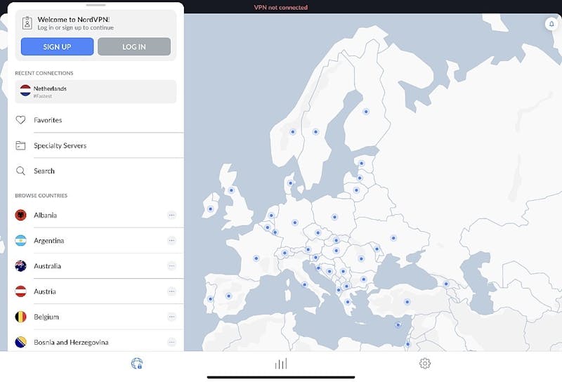 De meeste VPN-providers bieden je een lijst aan servers in specifieke landen om uit te kiezen.