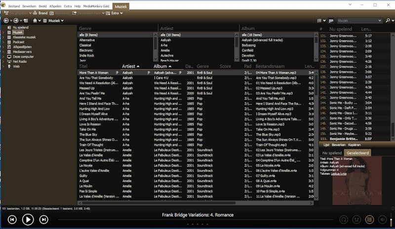 MediaMonkey is een goede audiospeler maar voor sommige functies heb je de  betaalde versie nodig.