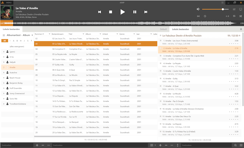 AIMP is karig, maar erg overzichtelijk; het lust alle testbestanden.