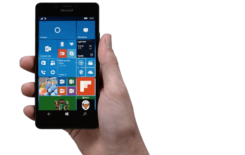 Tip 04 Windows 10 Mobile op een Lumia-smartphone.