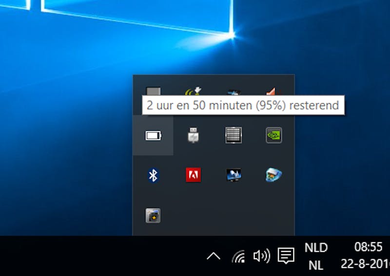 Tip 09 Het batterijniveau in Windows is nauwkeuriger als je de accu regelmatig kalibreert.