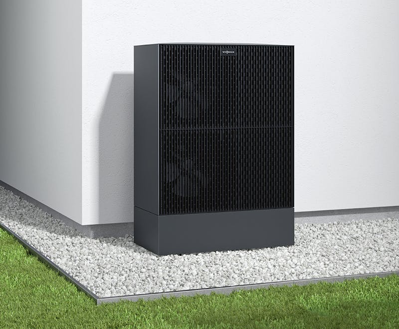 Het Vitocal-model van Viessmann toont hoe een mooie warmtepomp er kan uitzien. | Foto: Viessmann