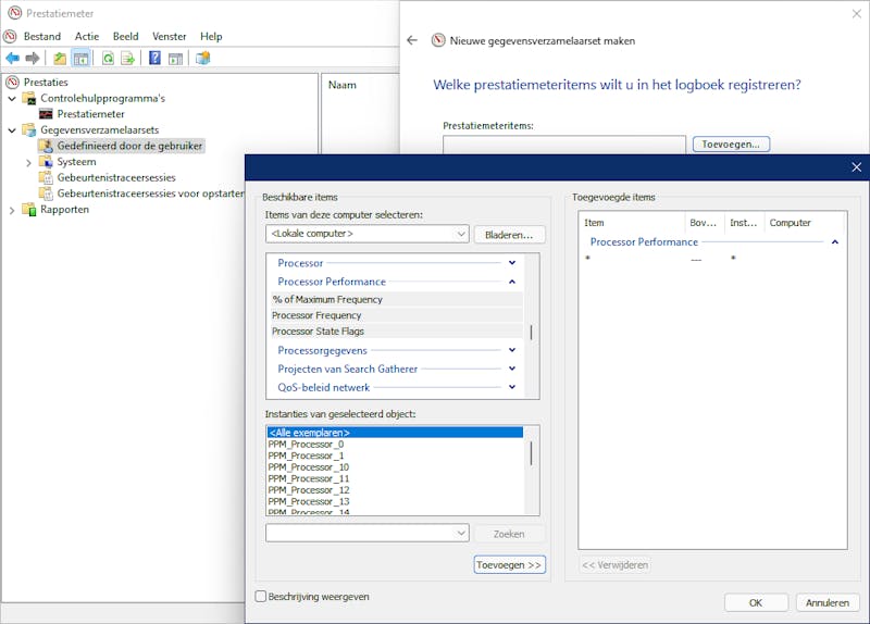 Met Prestatiemeter kun je cpu-en gpu-gebruik ook over een langere periode monitoren.