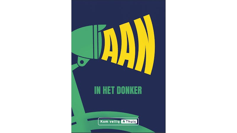 campagne fietsverlichting aan in het donker