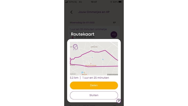 De Ommetje-app is een stok achter de deur wanneer je regelmatig wilt gaan wandelen.