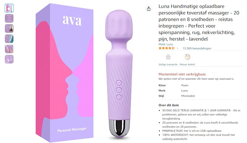 Luna rechargeable oplaadbare toverstaf