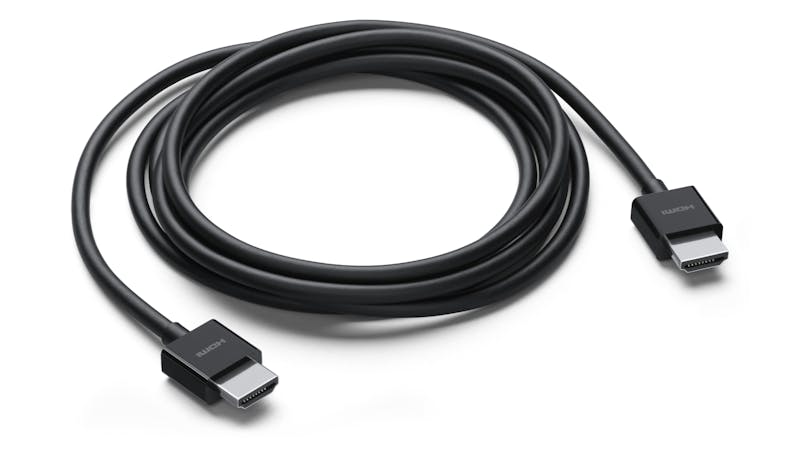 Een Ultra Speed HDMI-kabel opgerold.