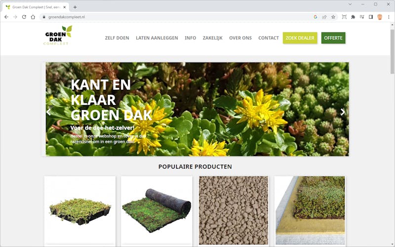 Alles wat nodig is voor een groen dak is online te koop